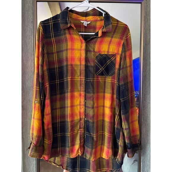 C est 1946 women’s‎ orange plaid - Picture 1 of 2